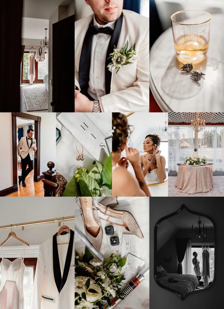 a gallery of getting ready photos for a star wars wedding