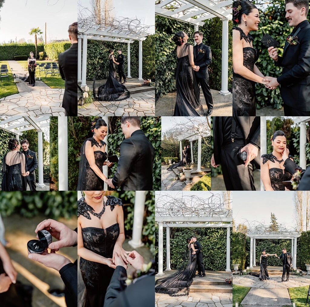 the dark side couple during their ceremony